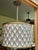 Modern Large 3 Light Chandelier With Crystal Prisms For Sale - Image 3 of 6