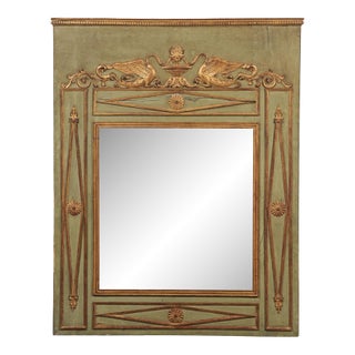 Large 19th C. Trumeau Mirror With Swan Motif For Sale