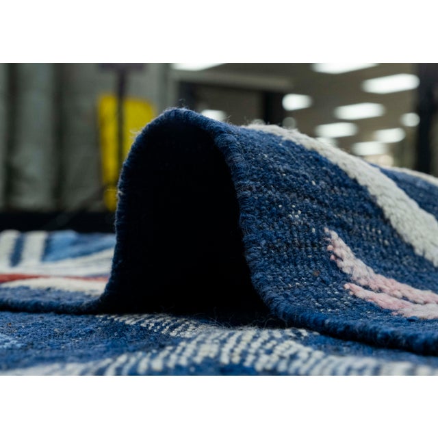 Blue Turkish Kilim Oriental Handmade Flatweave 9'3" x 12' #18541 For Sale - Image 8 of 8