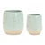 Showcase your greenery with elegance using this Set of Two-Tone Porcelain Planters. Designed with a delicate leaf motif...