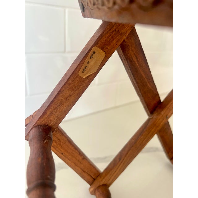 Vintage Hand Carved Folding Wood Wine Rack For Sale In Greenville, SC - Image 6 of 6