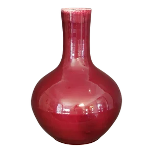 Early 19th Century Chinese Glazed Monochrome Oxblood Porcelain Neck Vase