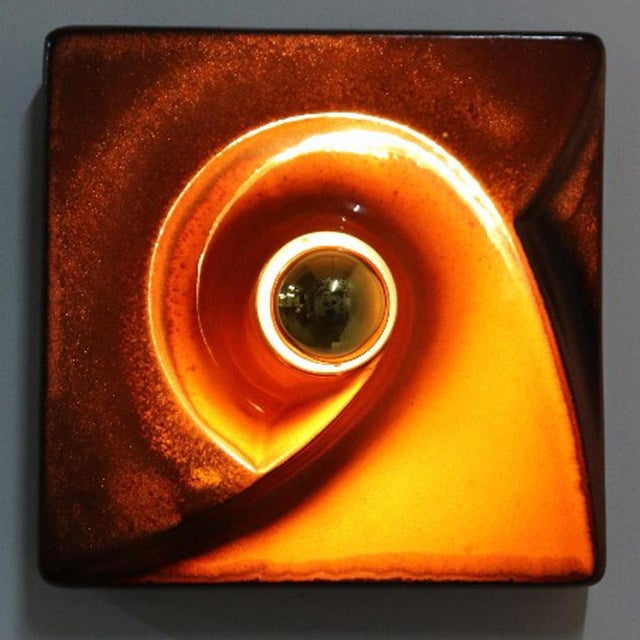 Brown Brown Ceramic Lamp from Pan Keramik, Germany, 1970s For Sale - Image 8 of 17