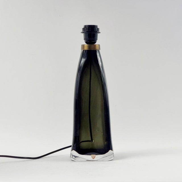 Mid-Century Modern Mid-Century Modern Scandinavian Glass and Brass Table Lamps by Carl Fagerlund for Orrefors, 1960s, Set of 2 For Sale - Image 3 of 10