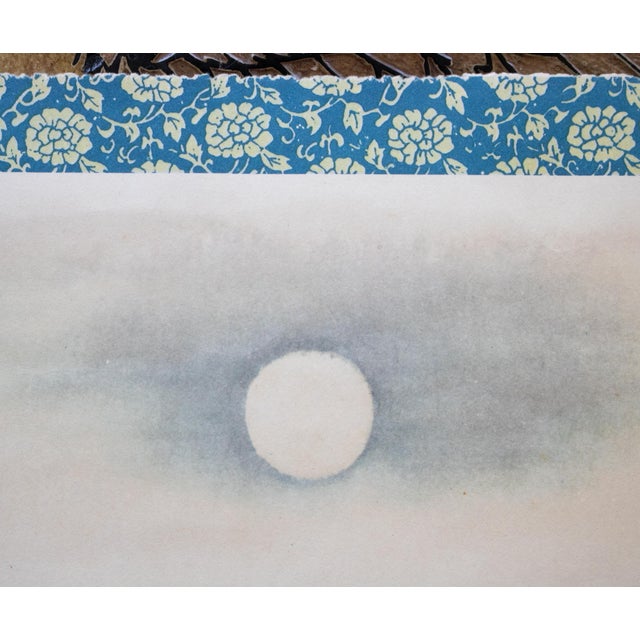 Paper Large Showa Era Japanese Monochrome Print, Seascape With an Island For Sale - Image 7 of 10