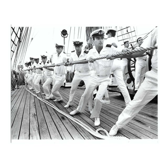 1986 Tall Ship Sagres Sailors Photograph For Sale