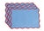 Handmade Scalloped Placemats, Light Blue with Red Piping - Set of 4 For Sale - Image 4 of 4