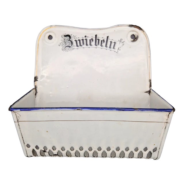 Enamelled Onion Storage Container, 1890s For Sale