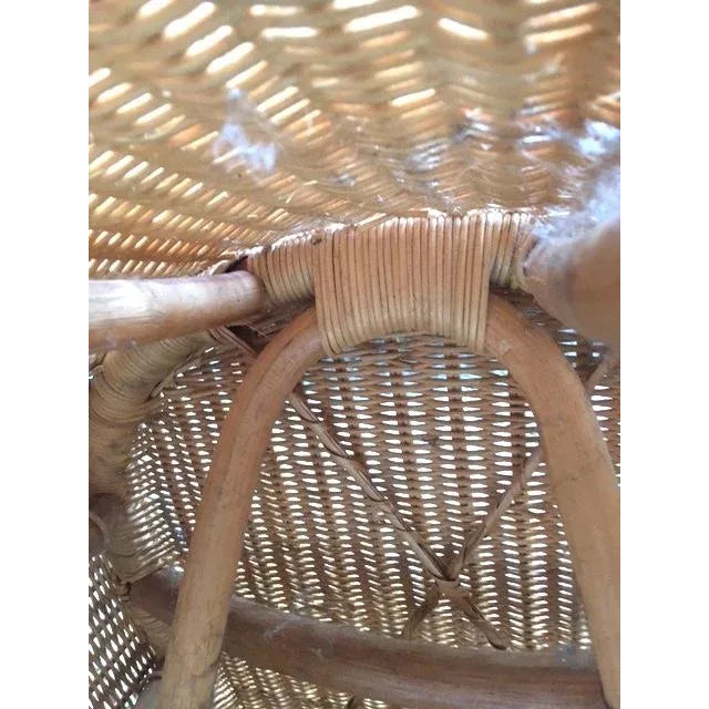 Tan 1970s Rattan Lounge Chair For Sale - Image 8 of 9