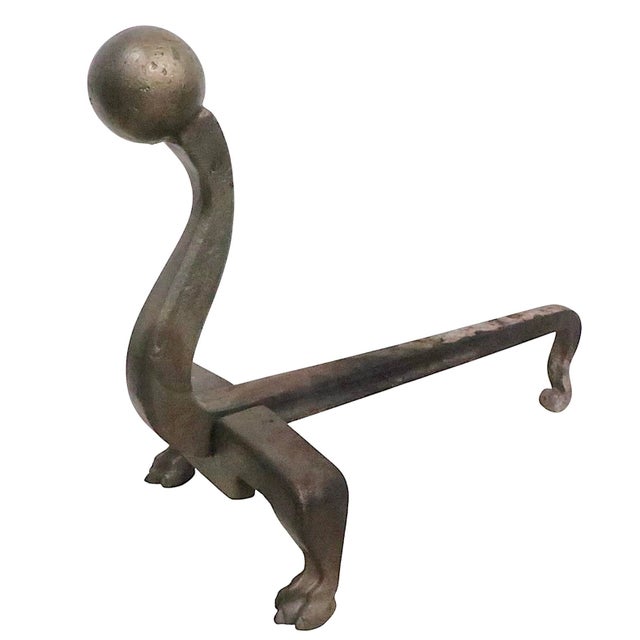Arts & Crafts Early 20th Century Pair Arts and Crafts Andirons For Sale - Image 3 of 12