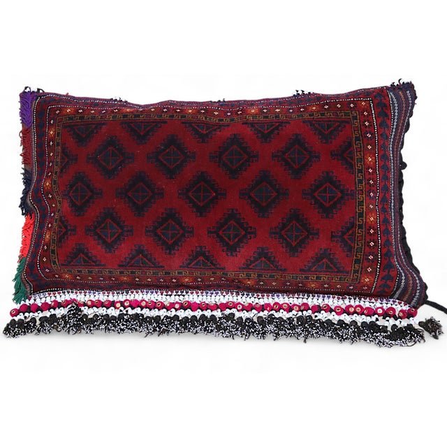 Vintage Afghan Nomad Rug Seat Cushion Cover, 1970s For Sale - Image 10 of 18