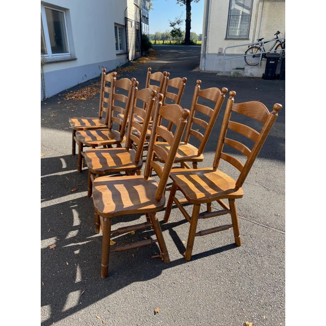 Dutch High-Back Chairs in Oak by Oisterwijk, 1960s, Set of 4 For Sale - Image 6 of 11