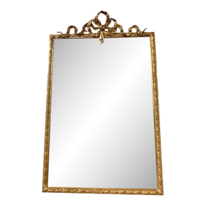 19th C French Louis XVI Giltwood Ribbon Mirror