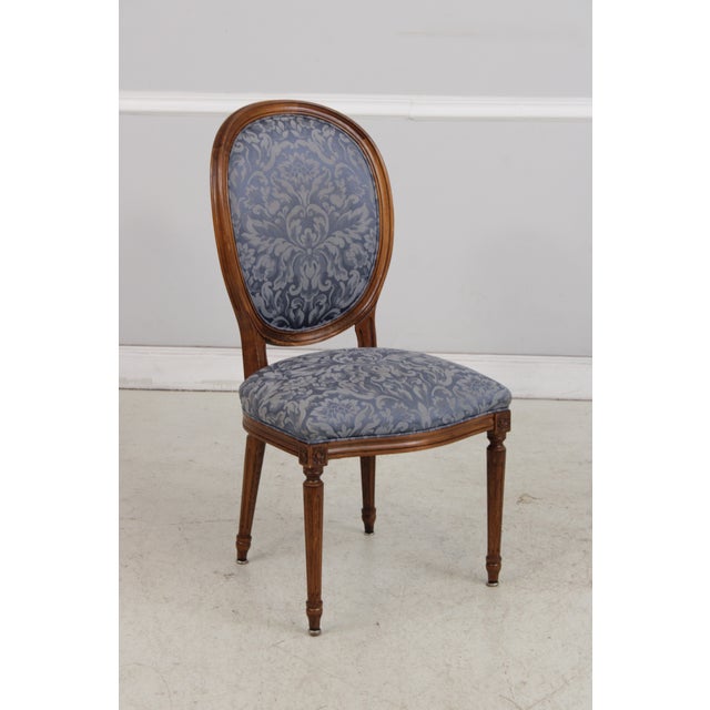 Set of 8 French Louis XVI Upholstered Dining Room Chairs For Sale - Image 15 of 18