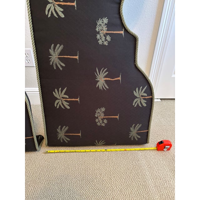 Custom Palm Tree Scalloped Valances – Set of 2 For Sale - Image 13 of 14