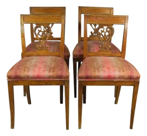 Early 19th Century Set Four (4) Swedish Neoclassical Side Chairs