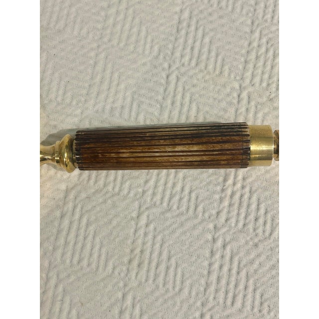 Late 20th Century Vintage Oversized Solid Brass & Turned Wood 11”Library Magnifying Glass Desk Accessory For Sale - Image 5 of 7