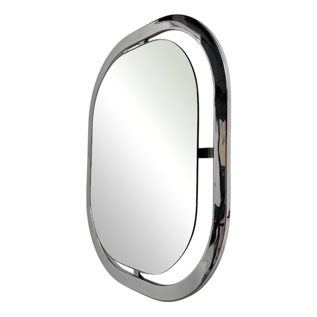 Bauhaus Mirror in Chrome Steel, 1950s For Sale