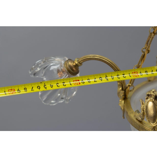Four Light French Neoclassical Style Gilt Bronze and Glass Chandelier For Sale - Image 18 of 18