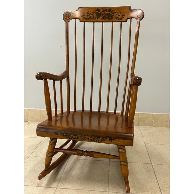Wood Late 20th Century Maple Rocking Chair For Sale - Image 7 of 7