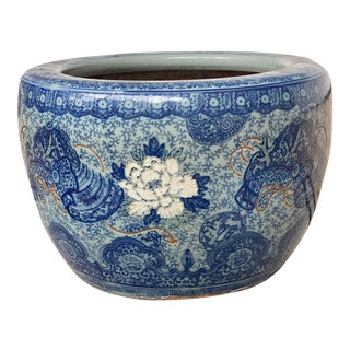 Large Japanese Meiji Porcelain Jardinaire Planter For Sale