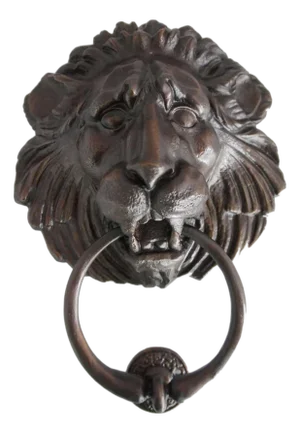 Large American Cast Bronze Lion Head Door Knocker