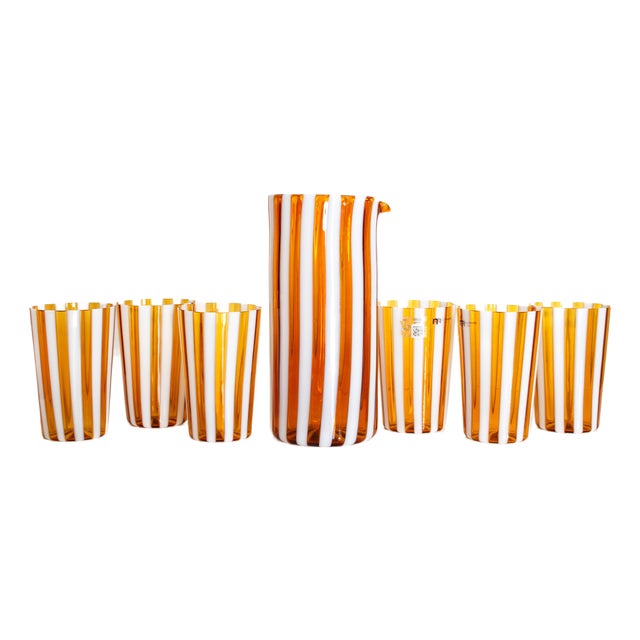 F.Lli Moretti Murano Glass Tequila Drinking Glasses by Mariana Iskra, Set of 7 For Sale