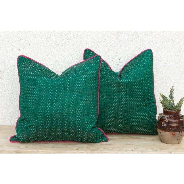 Pair of Mani Dotted Ahir Handloom Pillows For Sale In Los Angeles - Image 6 of 6
