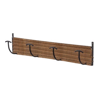 1950s French Wicker and Iron Wall Hook For Sale