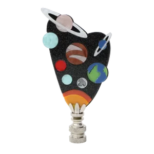 Solar System Lamp Finial on Chrome Hardware