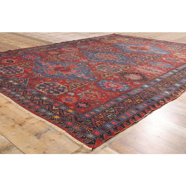 Textile Antique Caucasian Soumak Rug - 08'06 X 11'05 For Sale - Image 7 of 9