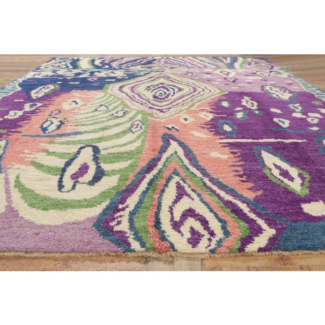 Purple Vintage Modern Moroccan Area Rug - 10'05 X 13'02 For Sale - Image 8 of 10