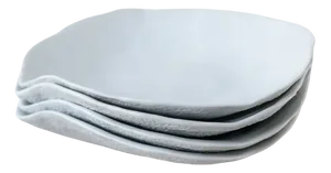 Small Indulge Nº5 White Handmade Porcelain Plates by Sarah-Linda Forrer, Set of 4