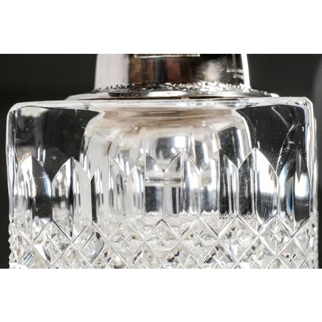 Exceptional Huge Antique Sterling Silver Black, Starr & Frost Cut Crystal Victorian Desk Paperweight Inkwell Luxury Home Decor For Sale - Image 11 of 18