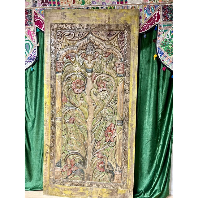 1920s Vintage Carved Door, Tree of Life Wall Art, Home Decor 84x41 For Sale - Image 5 of 8