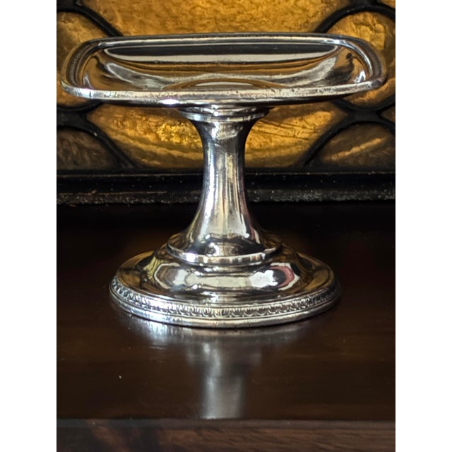 1940s Hotel Silver Plate Platter Pedestal Candy Dish, “The Roosevelt Nyc” For Sale In Columbus - Image 6 of 10
