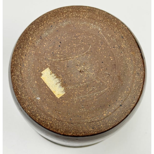 Brown Vintage Studio Pottery Lidded Jar in Brown Tones For Sale - Image 8 of 8