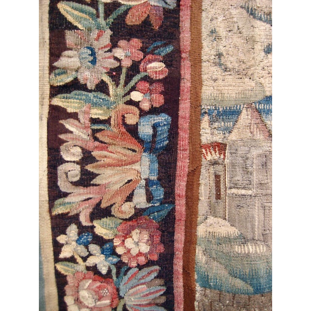 French Aubusson Verdure Two Peacocks, Parrot and Boats 18 Century For Sale - Image 15 of 17