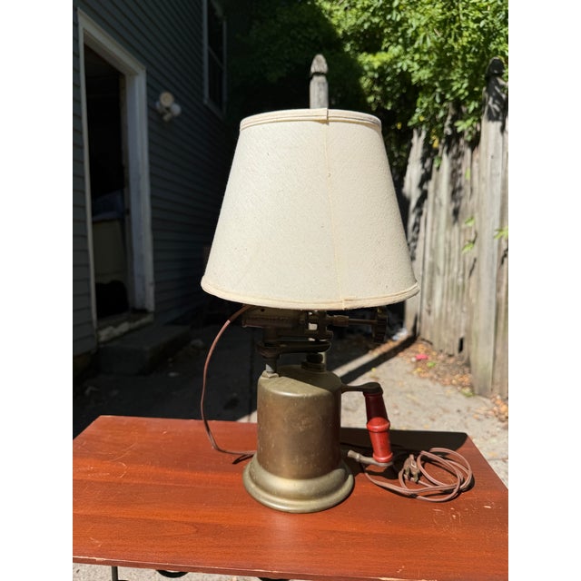 Antique Turner Brass Works Blowtorch Table Lamp – Industrial Brass For Sale In Boston - Image 6 of 8