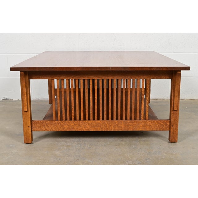 Stickley Mission Oak Arts & Crafts Spindle Coffee Table For Sale - Image 11 of 12