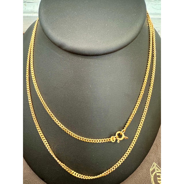 Vintage 14 Karat Yellow Gold 22 Gm Chain Necklace 35 Inch Long For Sale - Image 10 of 18