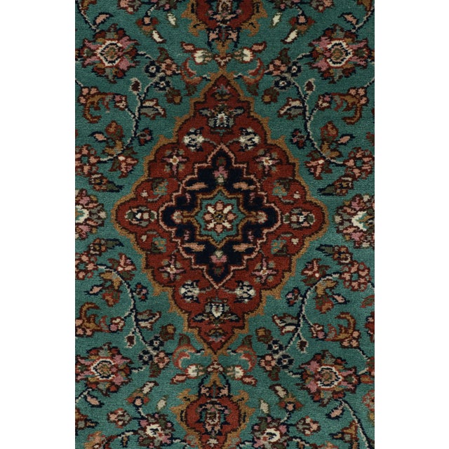 Traditional Rug & Kilim’s Kashan Style Runner Rug in Red and Blue With Geometric Patterns For Sale - Image 3 of 7