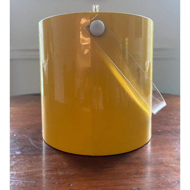 Vintage Mid-Century Yellow Ice Bucket For Sale In Washington DC - Image 6 of 12