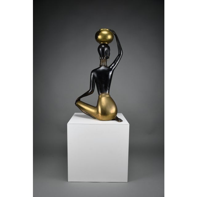 Black Ndebele Artist, Water Bearer Sculpture, 1960, Brass & Copper For Sale - Image 8 of 18