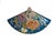 Vintage Blue Big Flowers Graphic Fan Shape Porcelain Trinket Box For Sale - Image 9 of 9