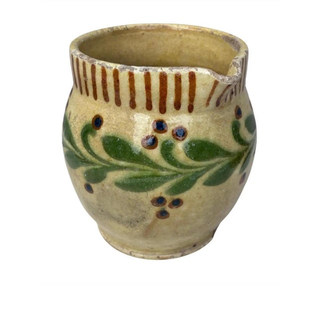 Late 19th Century French Pottery Pitcher Savoie With Leaves , Circa 1890 For Sale - Image 5 of 6