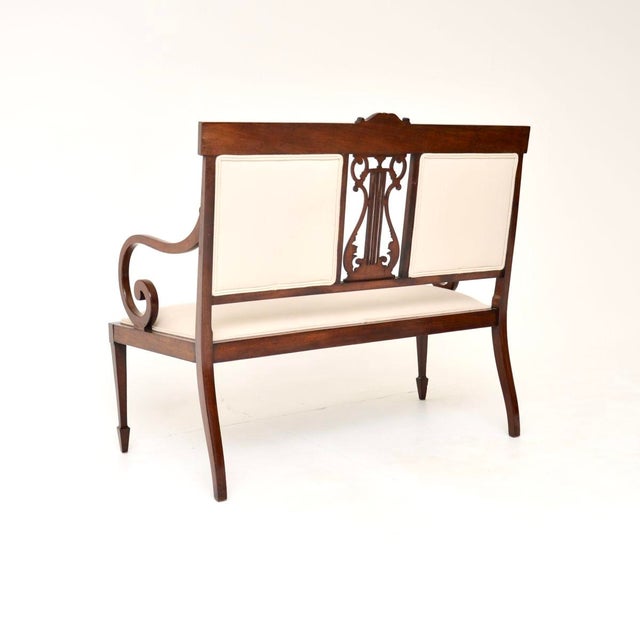 1900 - 1909 Antique Edwardian Settee, 1900s For Sale - Image 5 of 11