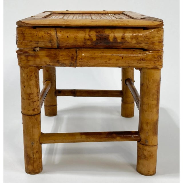 Vintage Scorched Bamboo Plant Stand or Riser For Sale In Kansas City - Image 6 of 8