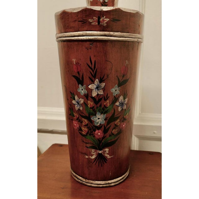 Folk Art Bavarian Painted Umbrella Stand, 1950s For Sale - Image 6 of 9
