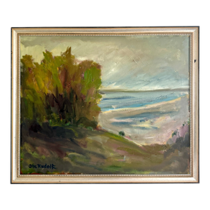 Mid-20th C. Scandinavian Impressionist Coastal Landscape by Olle Rudolph (1932-2021)